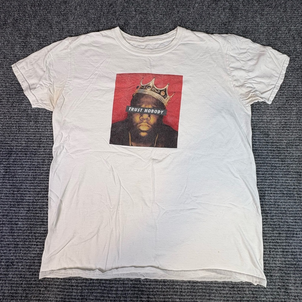 Graphic White T-Shirt LG Notorious B.I.G. Retro